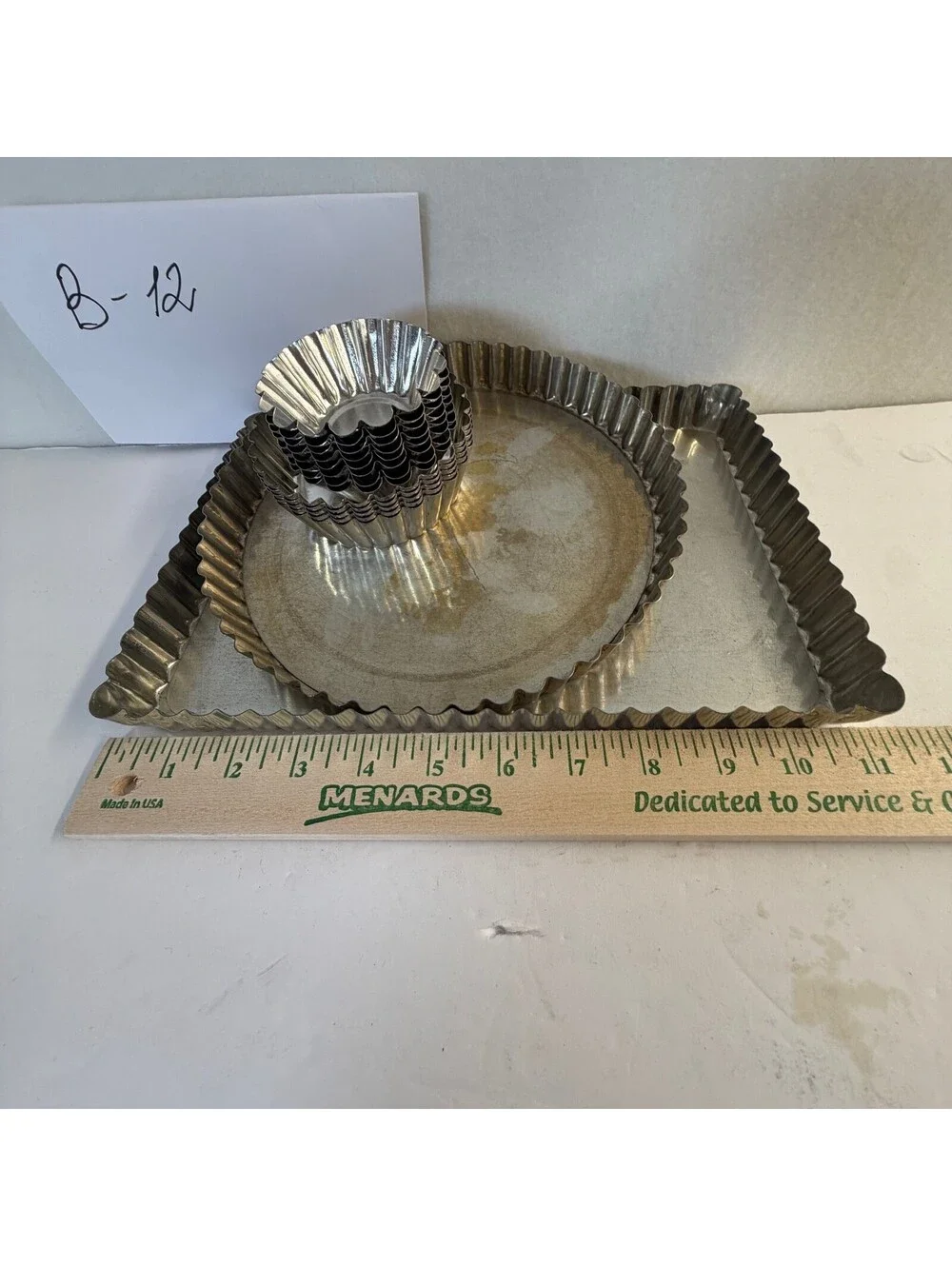 Vintage French Fluted Tart Pan & Mold Lot - Made in France - Storage B-12
